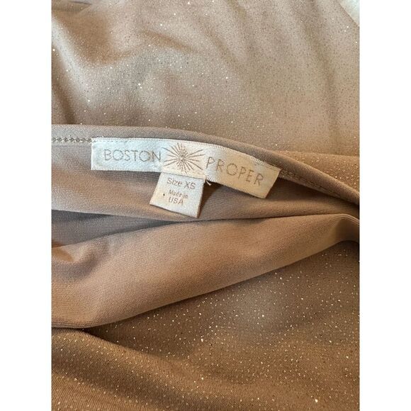 Boston Proper Gold Sparkly Cowl Sleeveless Top Size XS - Picture 4 of 5